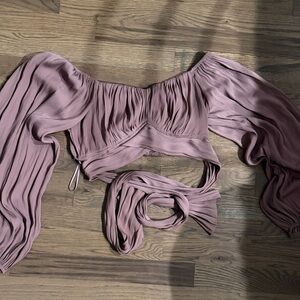 Chic Off-Shoulder Blouse in Dusty Pink